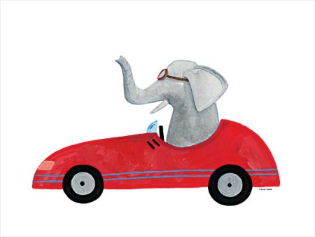 RN423 - Elephant in a Car - 16x12 For Sale