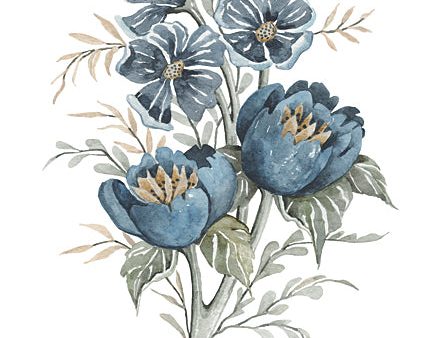 CIN3396 - Blue Botanical Peonies - 12x16 Cheap